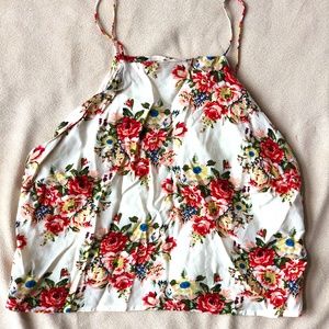 Pins & Needles Crop Floral & Lace Top